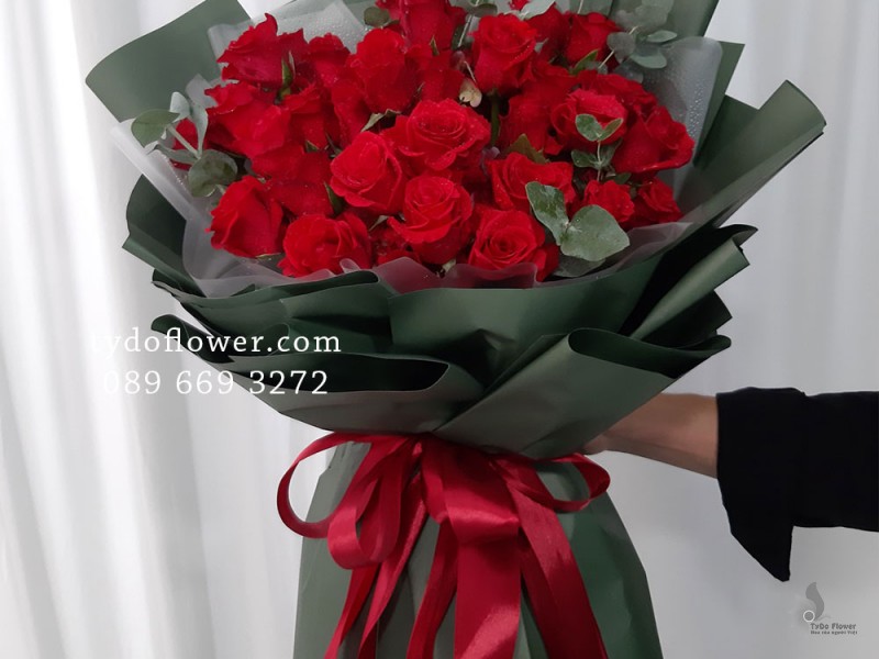 BÓ HOA CHÚC MỪNG BO2010 - Bó Hoa Hồng Đỏ