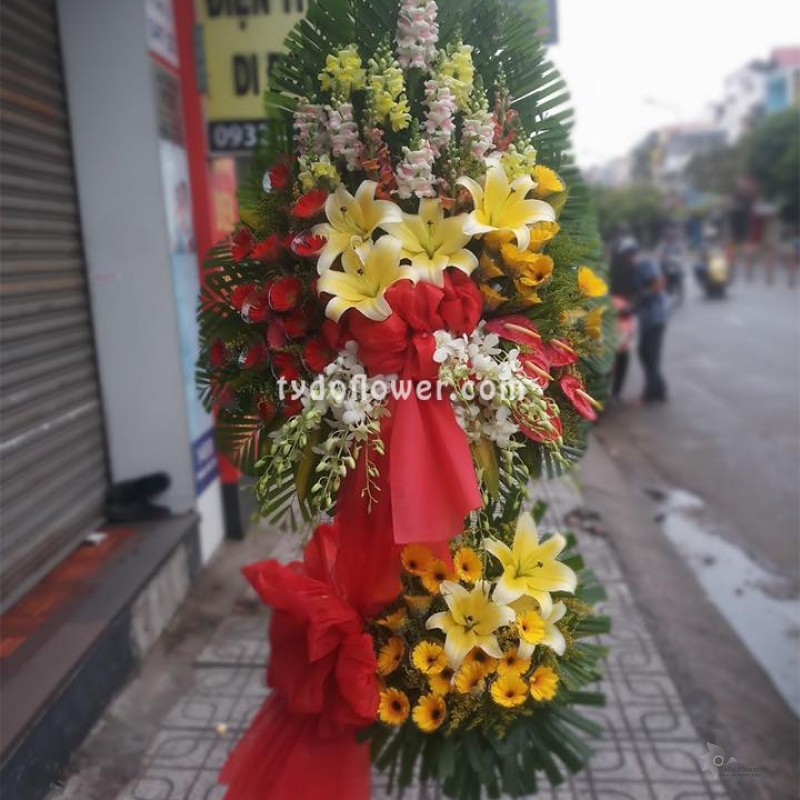 KỆ HOA CHÚC MỪNG KHAI TRƯƠNG KCM195