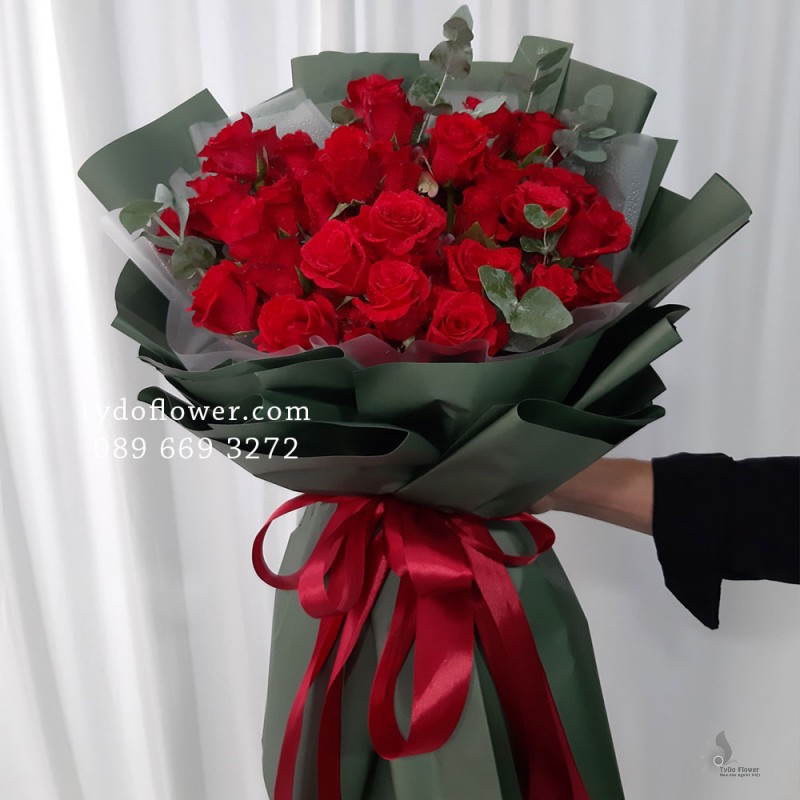 BÓ HOA CHÚC MỪNG BO2010 - Bó Hoa Hồng Đỏ